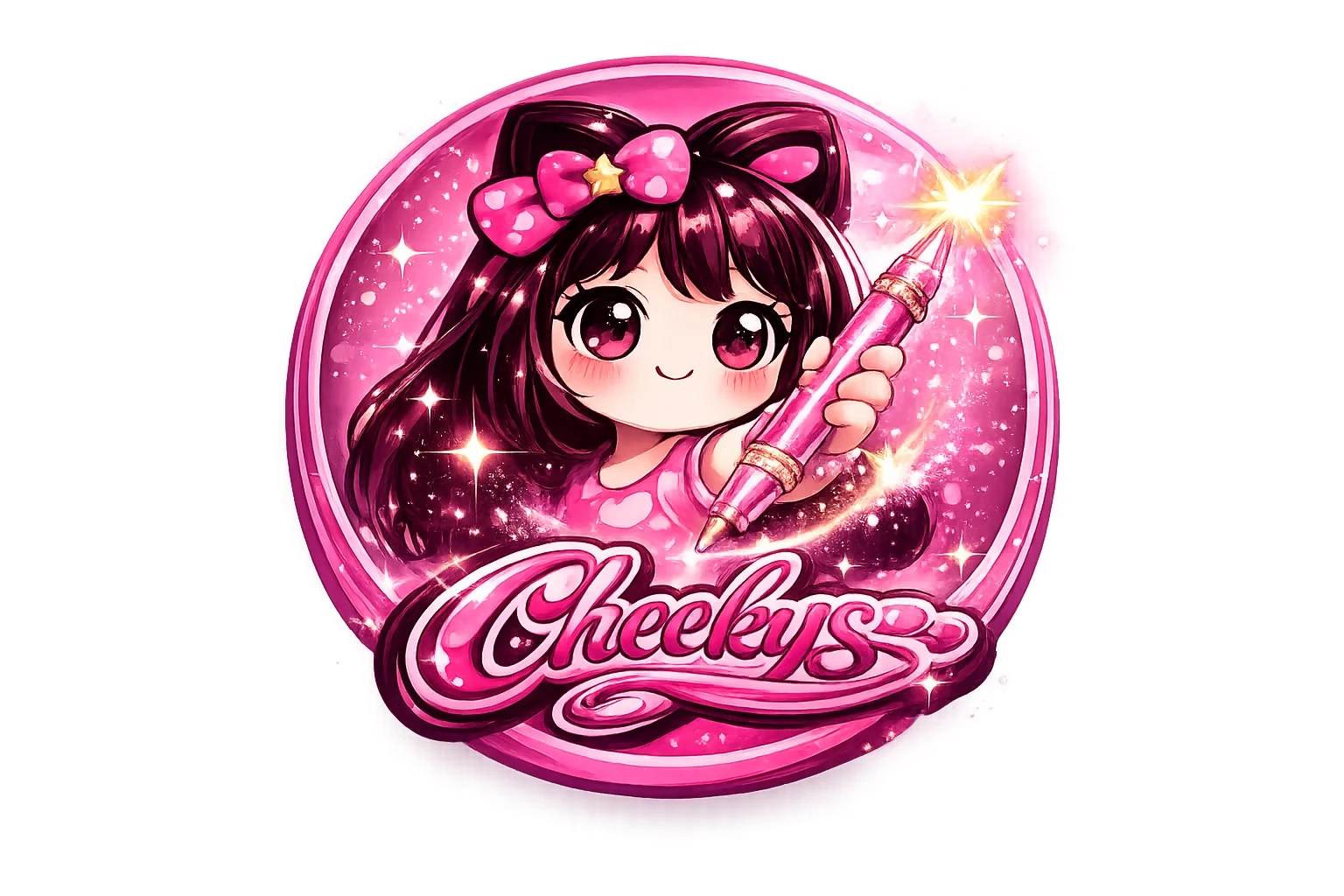 Cheekys glossy resin badge