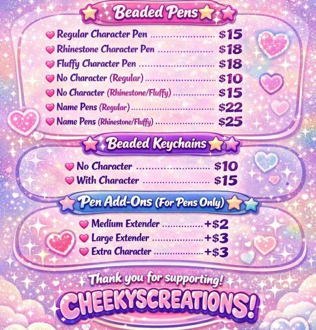 CheekysCreations pricing guide